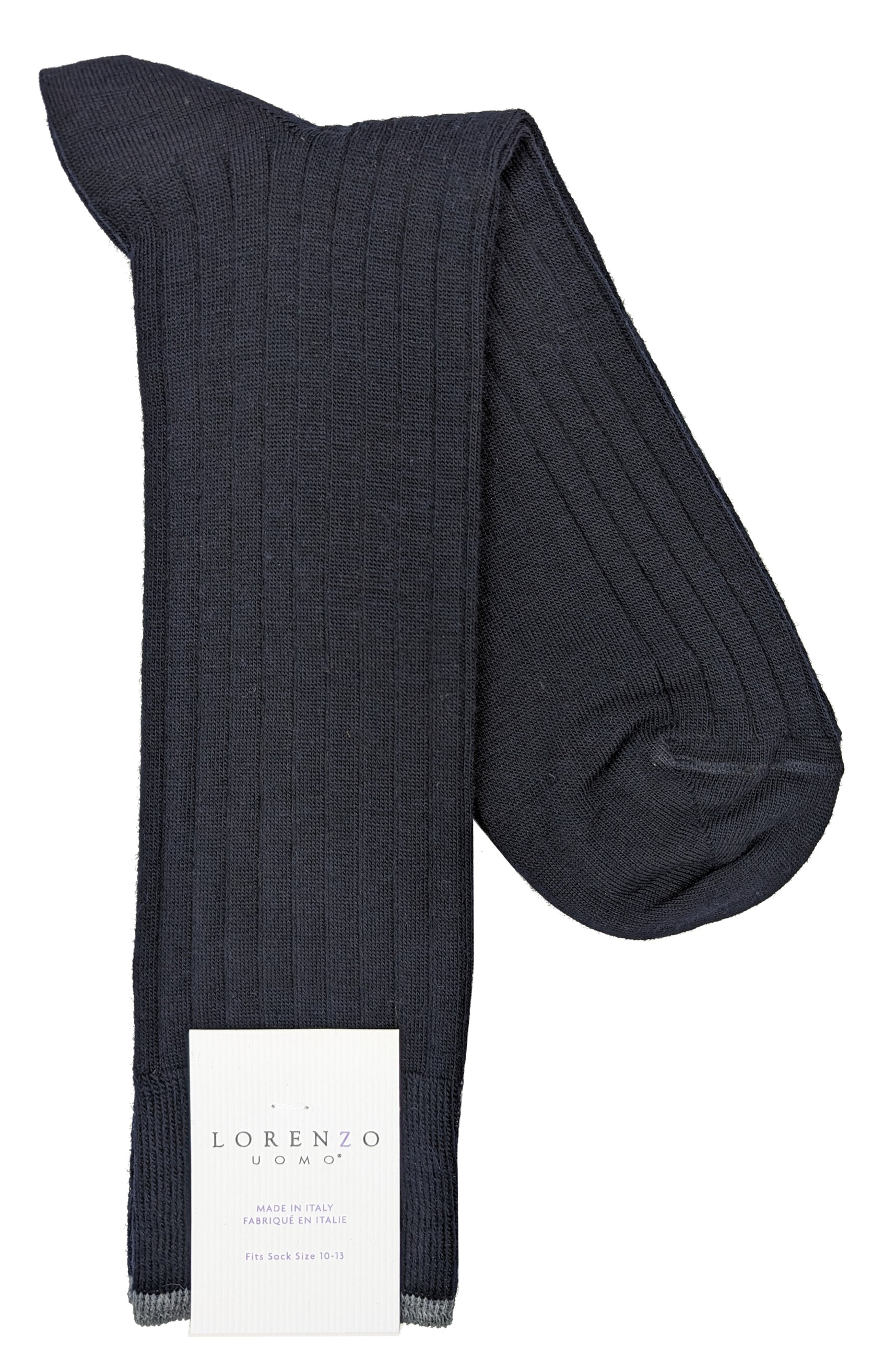 Lorenzo Uomo Merino Blend Ribbed Dress Socks