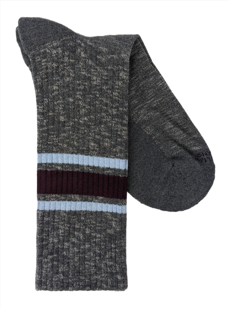 Marcoliani 4673 Soft Pima Cotton College Stripe Sneaker Socks