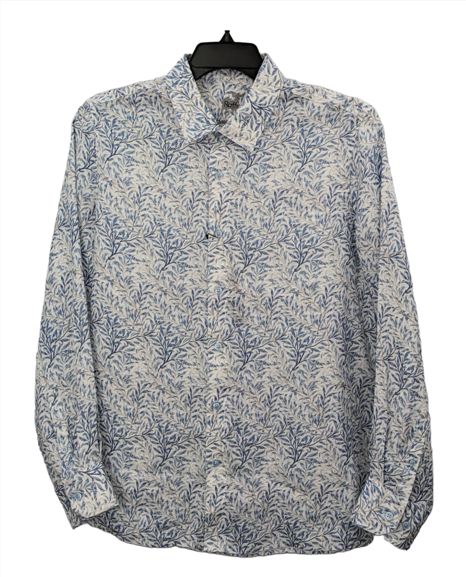 Raffi Glenn Floral Print Pure Linen LS Shirt