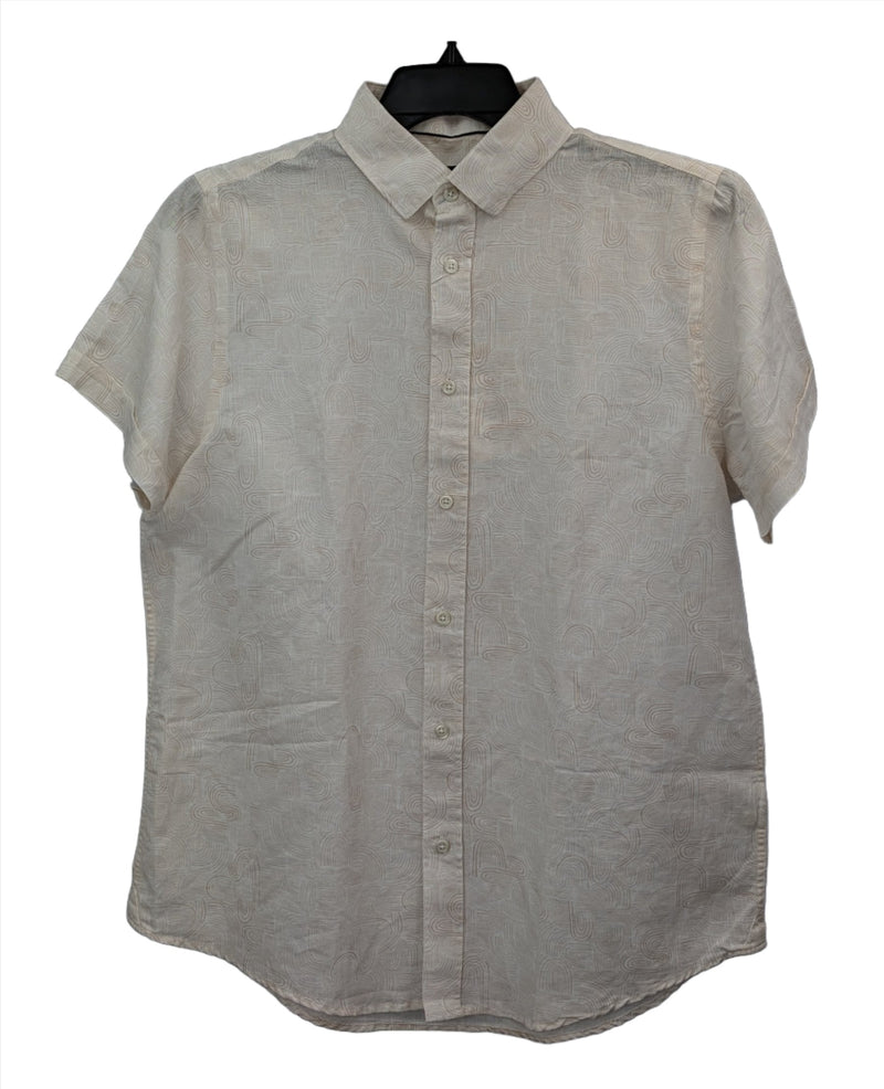 Vustra Lightweight Organic Soft Cotton Linen Print SS Shirt