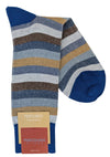 Marcoliani 4123 Tonal Stripe Linen Cotton Blend Socks