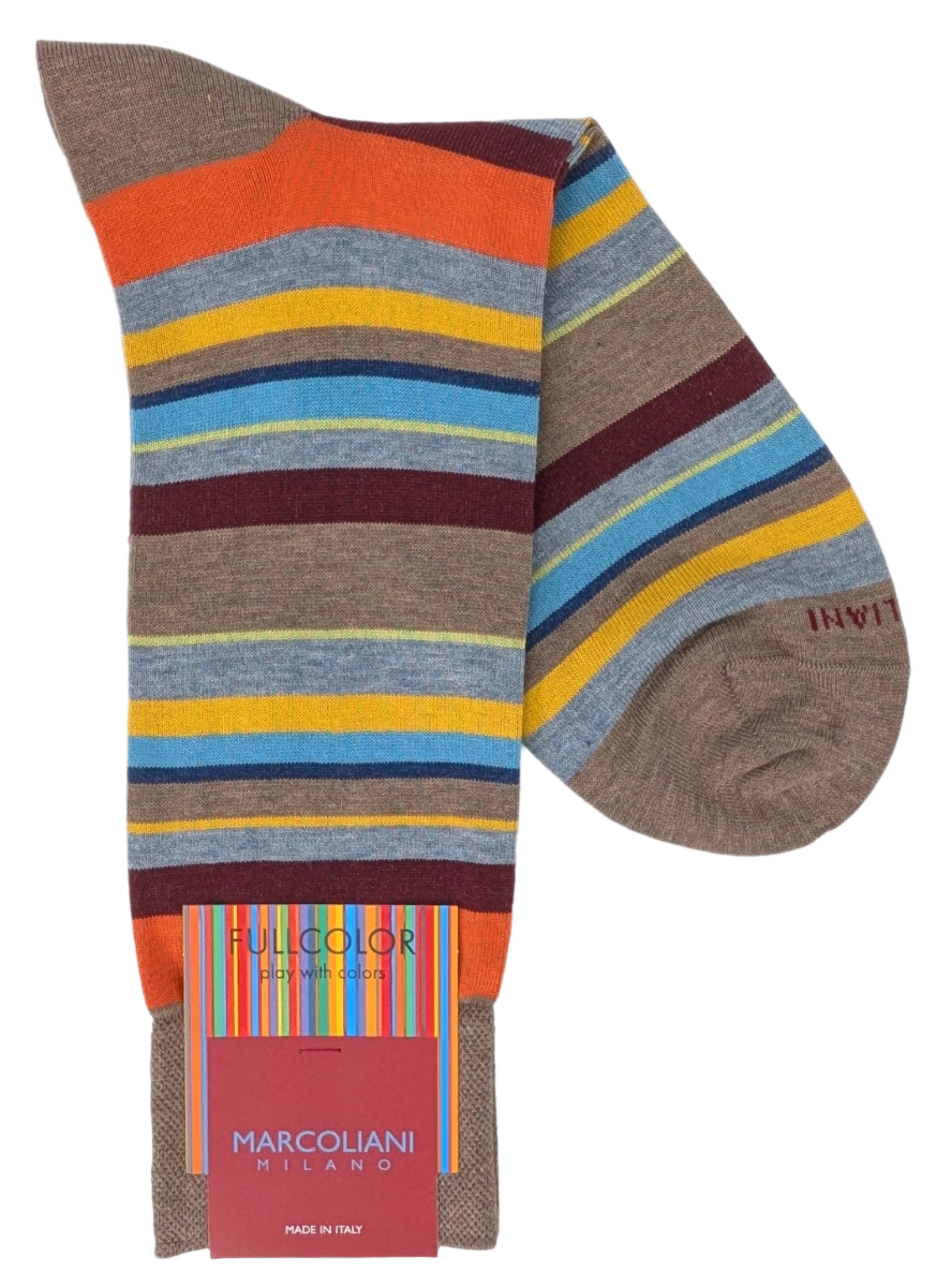 Marcoliani 4633 Pima Cotton Lisle Multi Stripe Socks