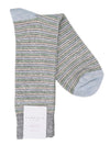 Lorenzo Uomo Thin Multi Stripe Linen Cotton Blend Socks
