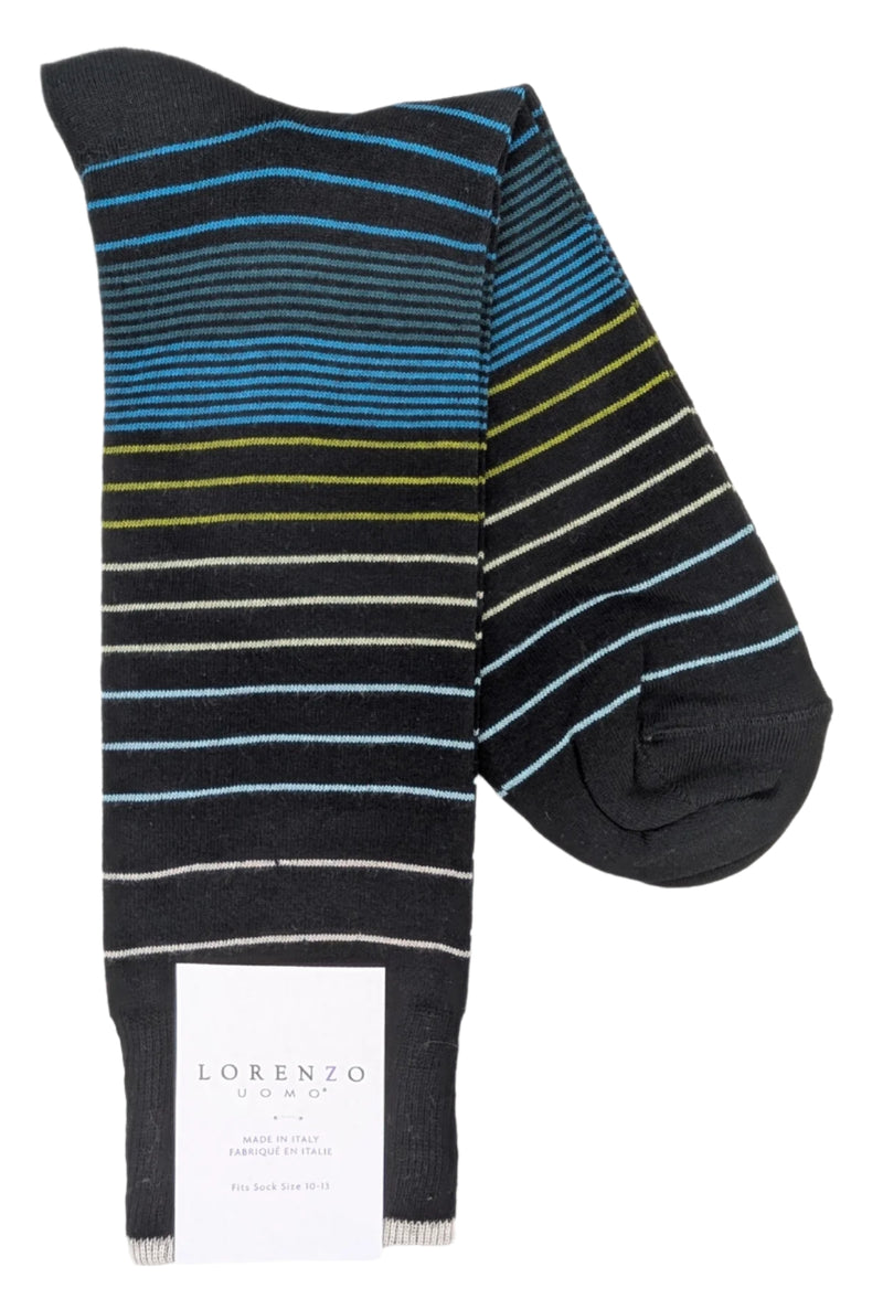 Lorenzo Uomo Fade Stripe Cotton Blend Socks