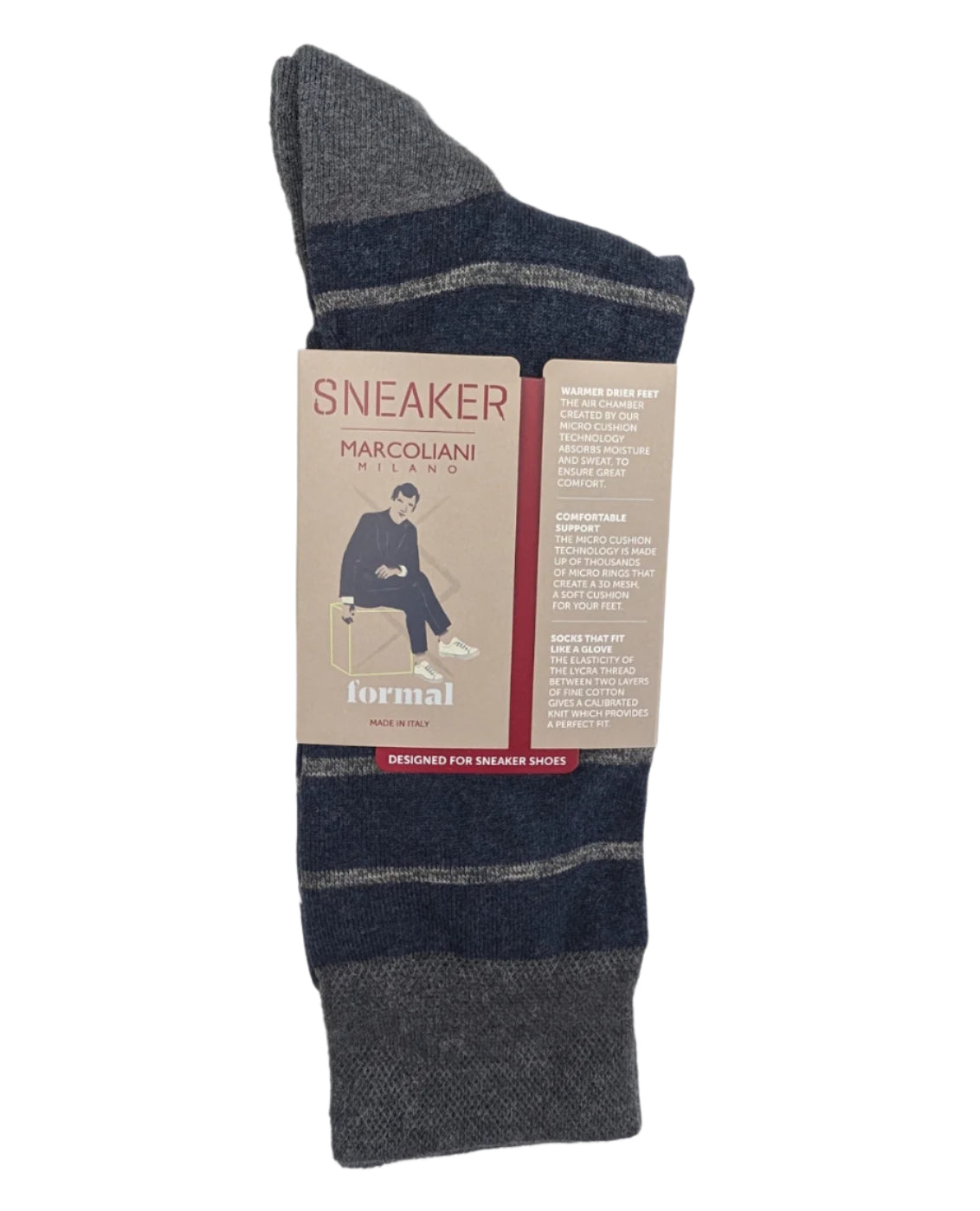 Marcoliani 4790 Soft Pima Cotton Classic Stripe Sneaker Socks