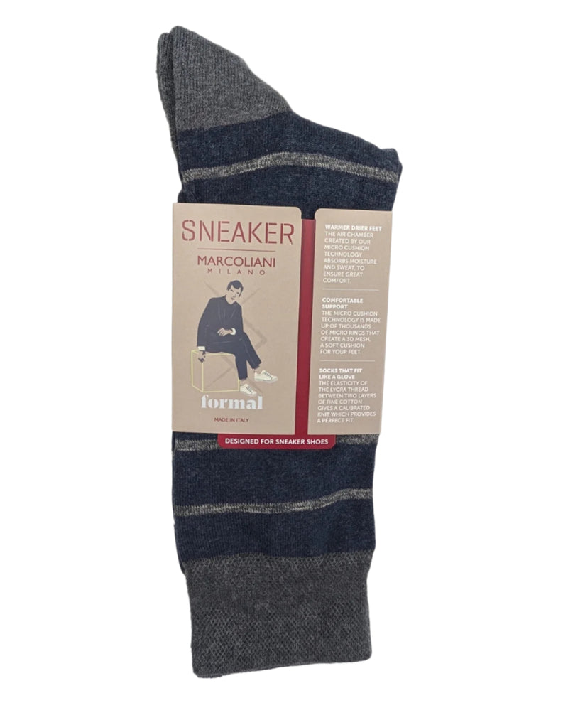 Marcoliani 4790 Soft Pima Cotton Classic Stripe Sneaker Socks