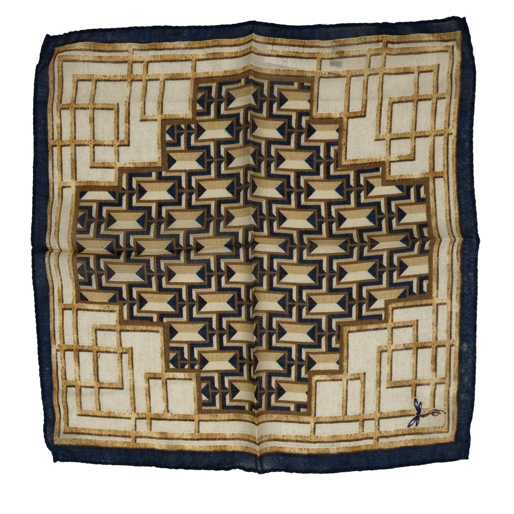 Ruth Graves Silk Wool Print Pocket Square