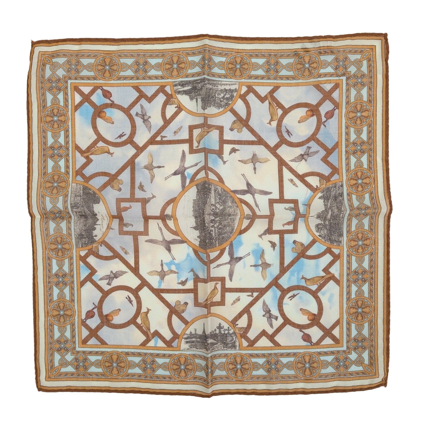 Ruth Graves Silk Wool Print Pocket Square