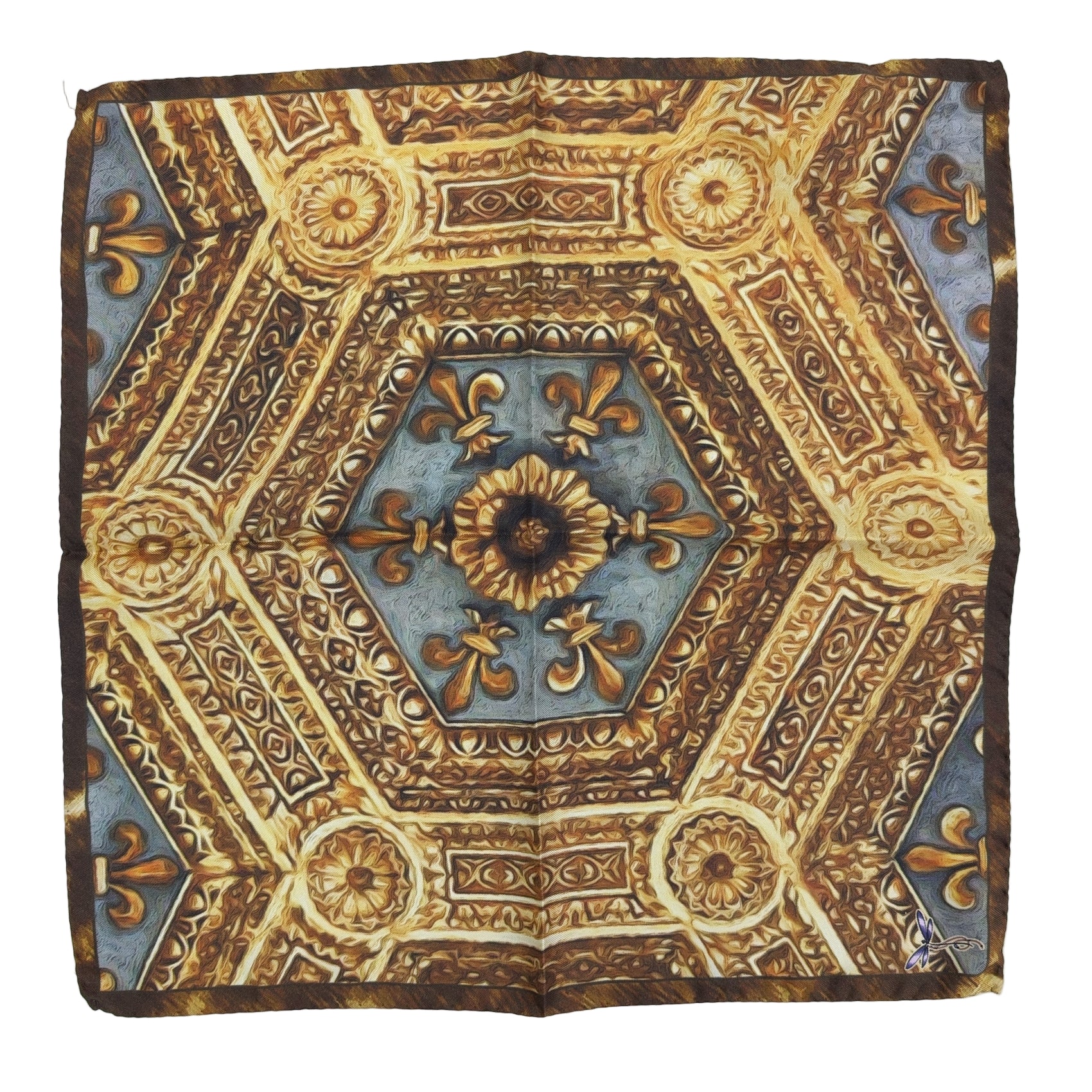Ruth Graves Silk Wool Print Pocket Square
