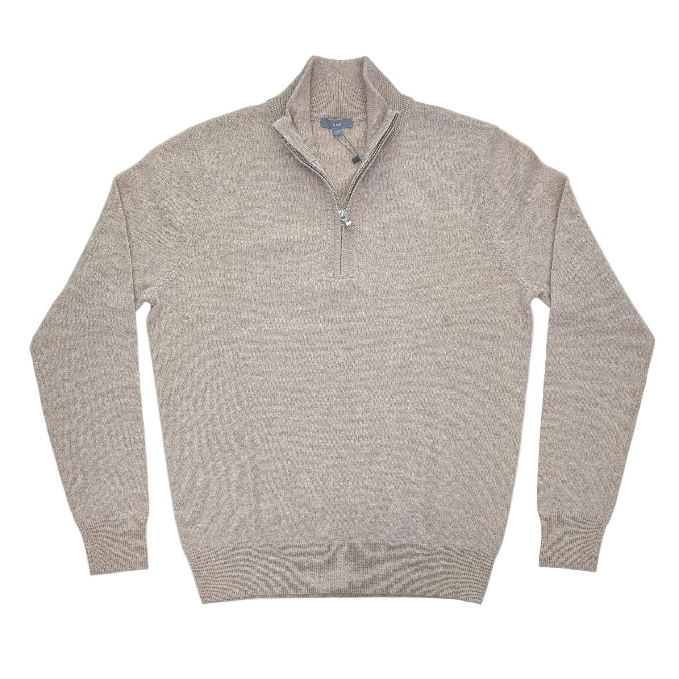 Kier + J All Cashmere Quarter Zip Mock Neck Sweater