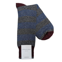 Lorenzo Uomo Rugby Stripe Silk Viscose Blend Socks