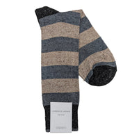 Lorenzo Uomo Rugby Stripe Silk Viscose Blend Socks