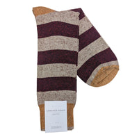 Lorenzo Uomo Rugby Stripe Silk Viscose Blend Socks