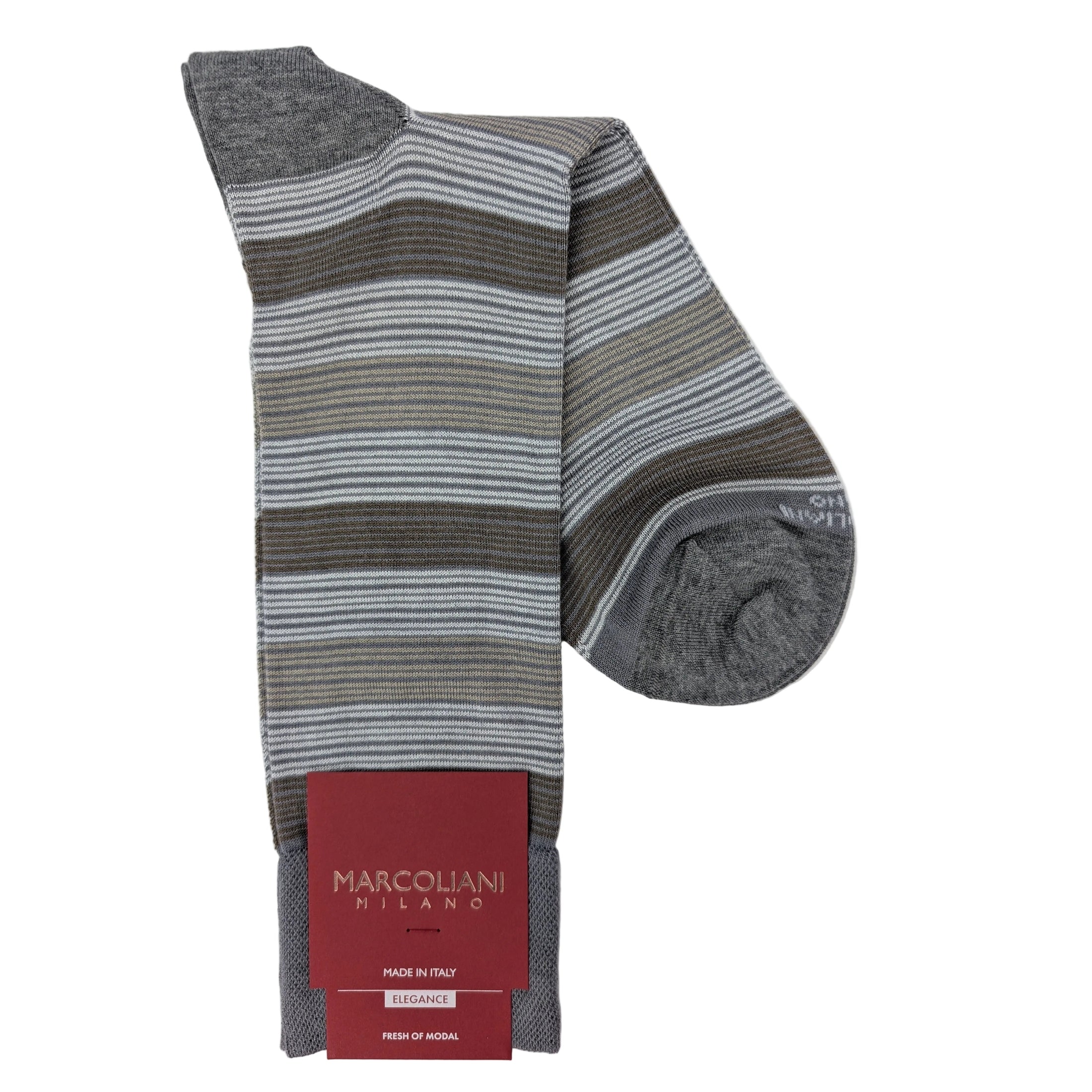 Marcoliani 4887 Scala Stripe Luxury Soft Modal Blend Socks