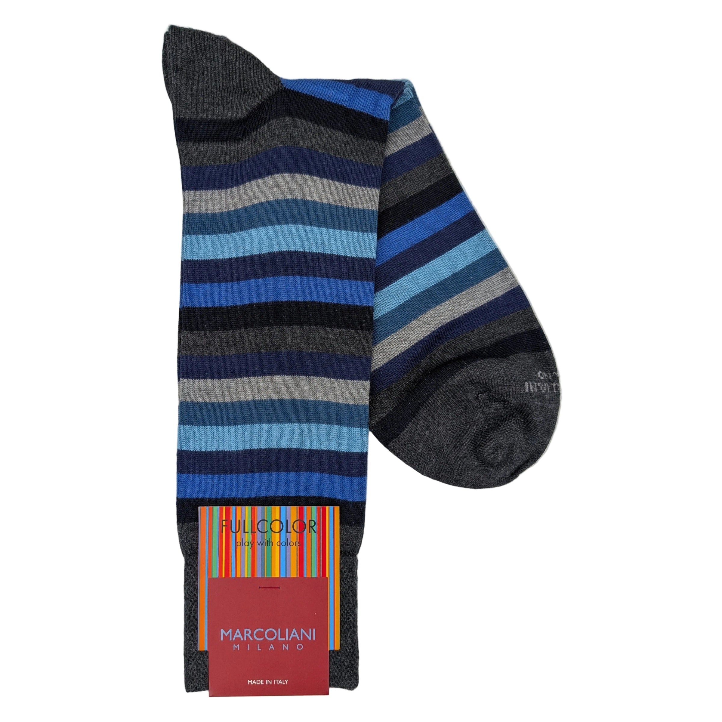 Marcoliani 4674 Rainbow Stripe Mousse of Modal Socks