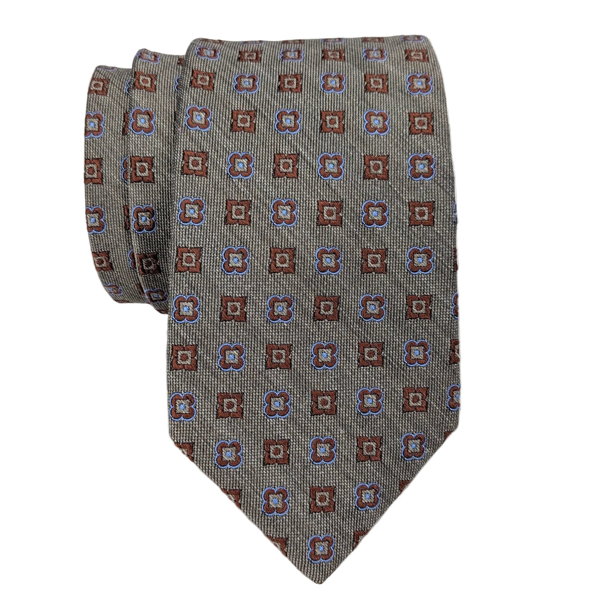 JZ Richards Gallery Collection Neat Foulard Woven Pattern Silk Tie