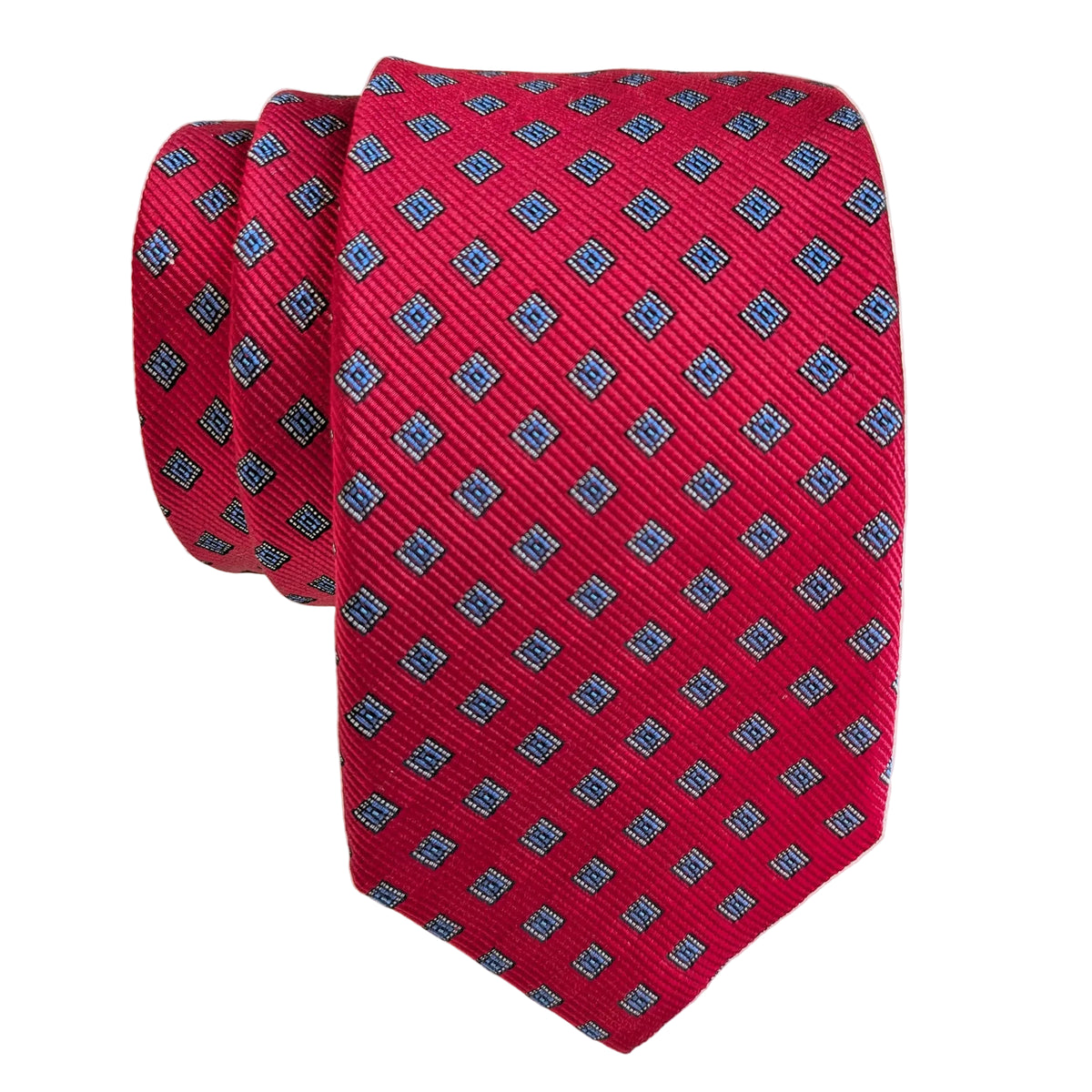 JZ Richards Checker Foulard Pattern Silk Tie