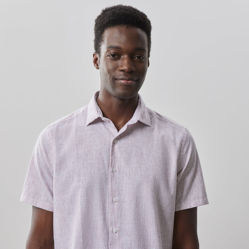 robert barakett dress shirts Robert Barakett Legato Abstract Print Woven SS Shirt Large / Pink
