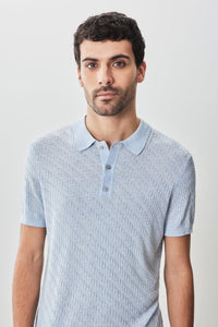 Robert Barakett Skelling Texture Knit Sweater Polo