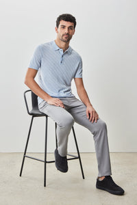 Robert Barakett Skelling Texture Knit Sweater Polo