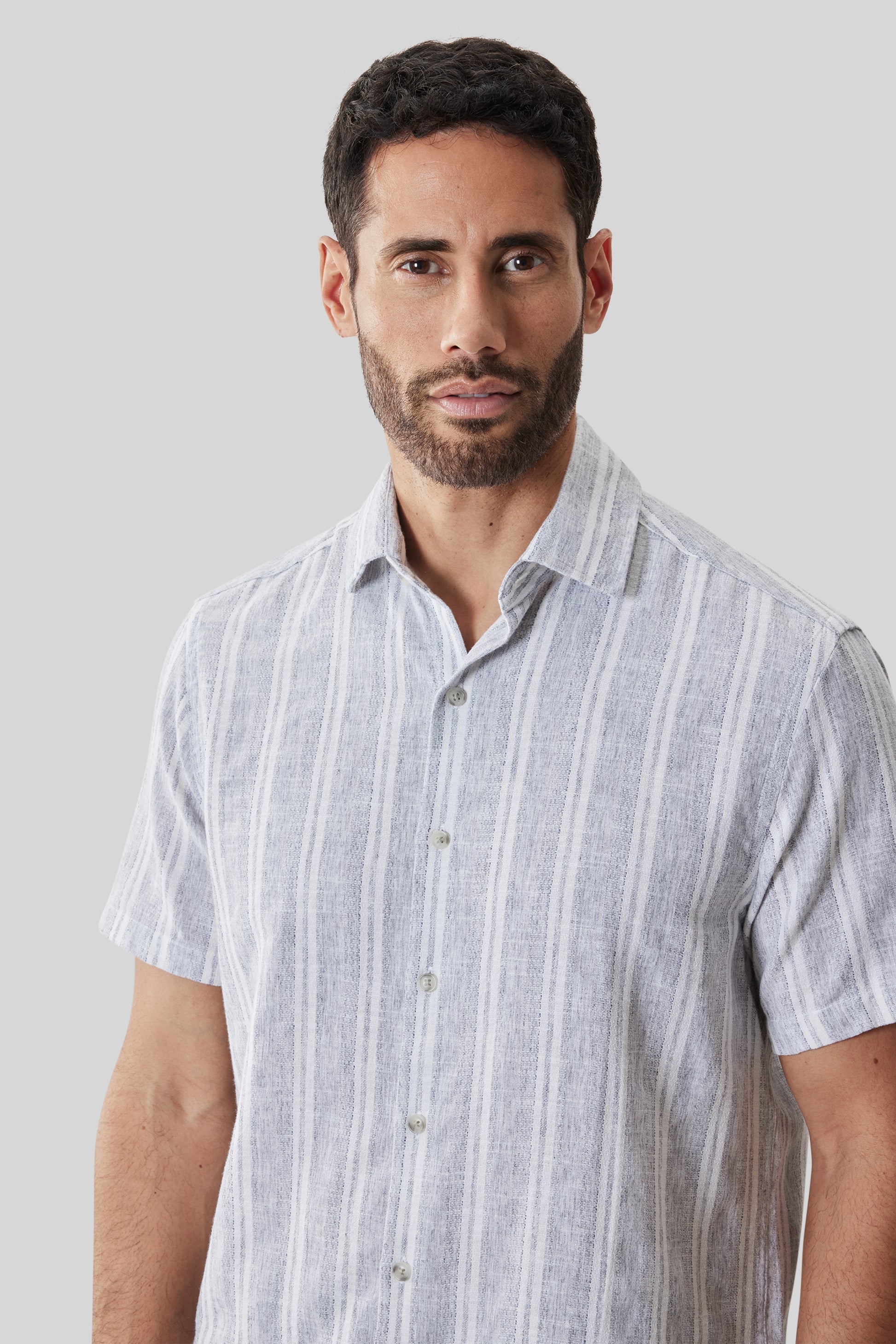 Robert Barakett Daiki Woven Striped Shirt