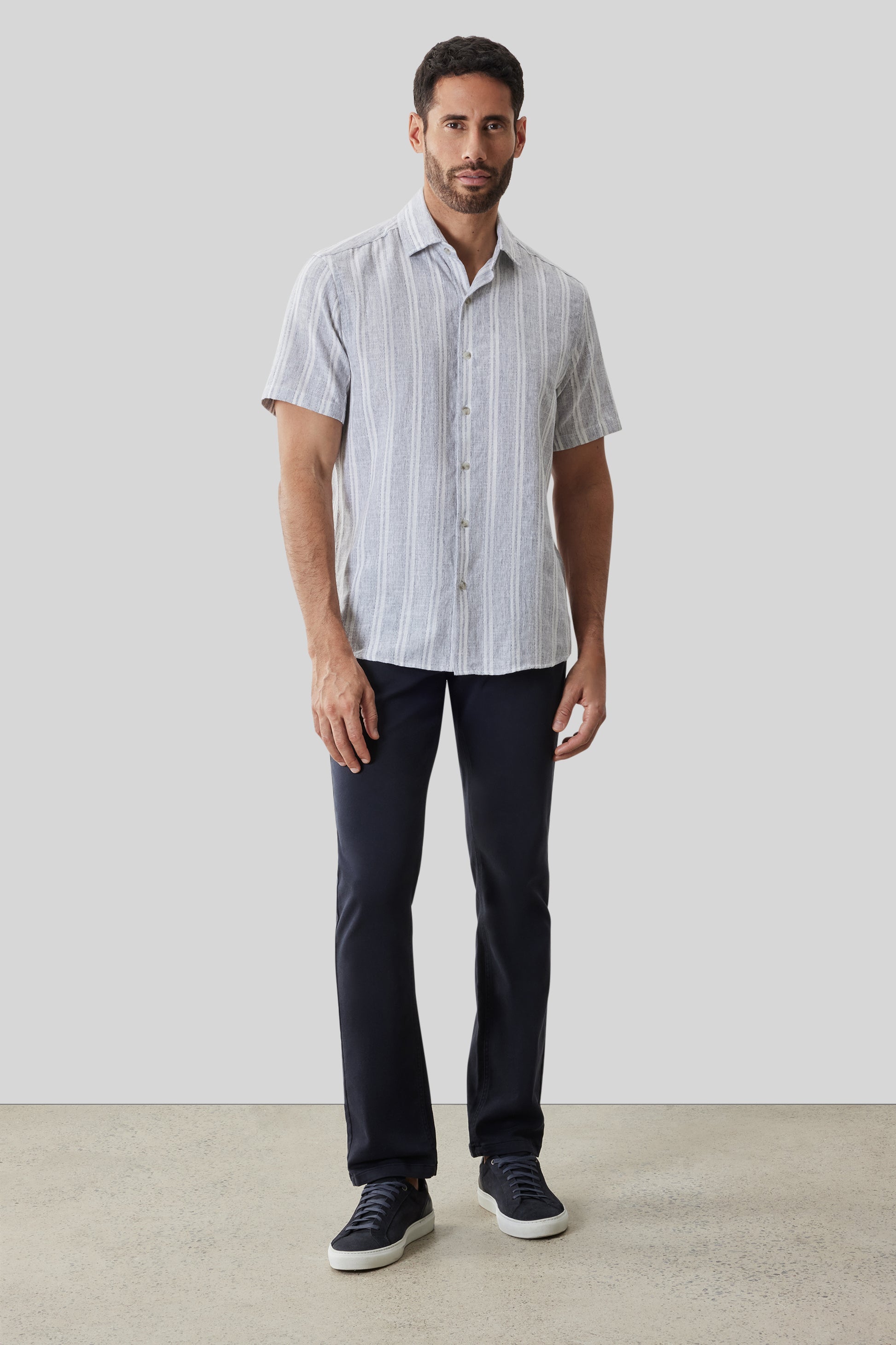 Robert Barakett Daiki Woven Striped Shirt