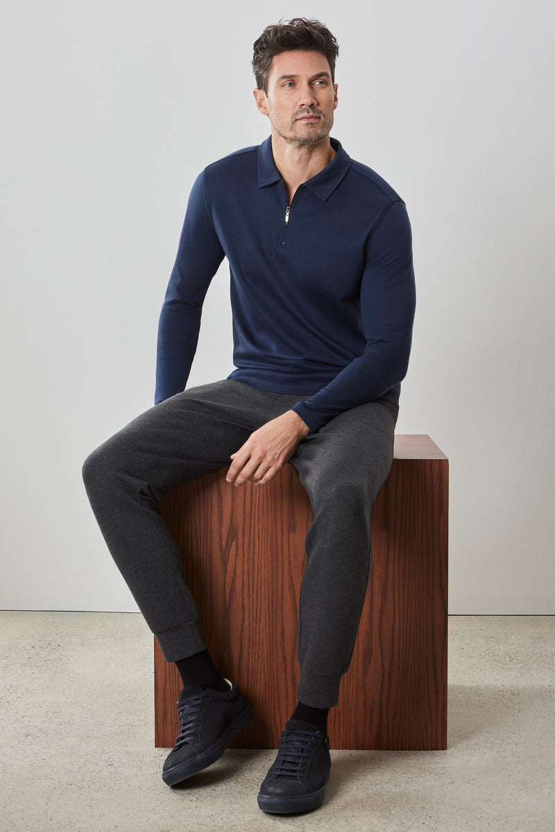 Robert Barakett Georgia LS Zip Polo