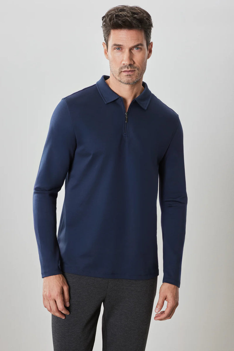 Robert Barakett Georgia LS Zip Polo