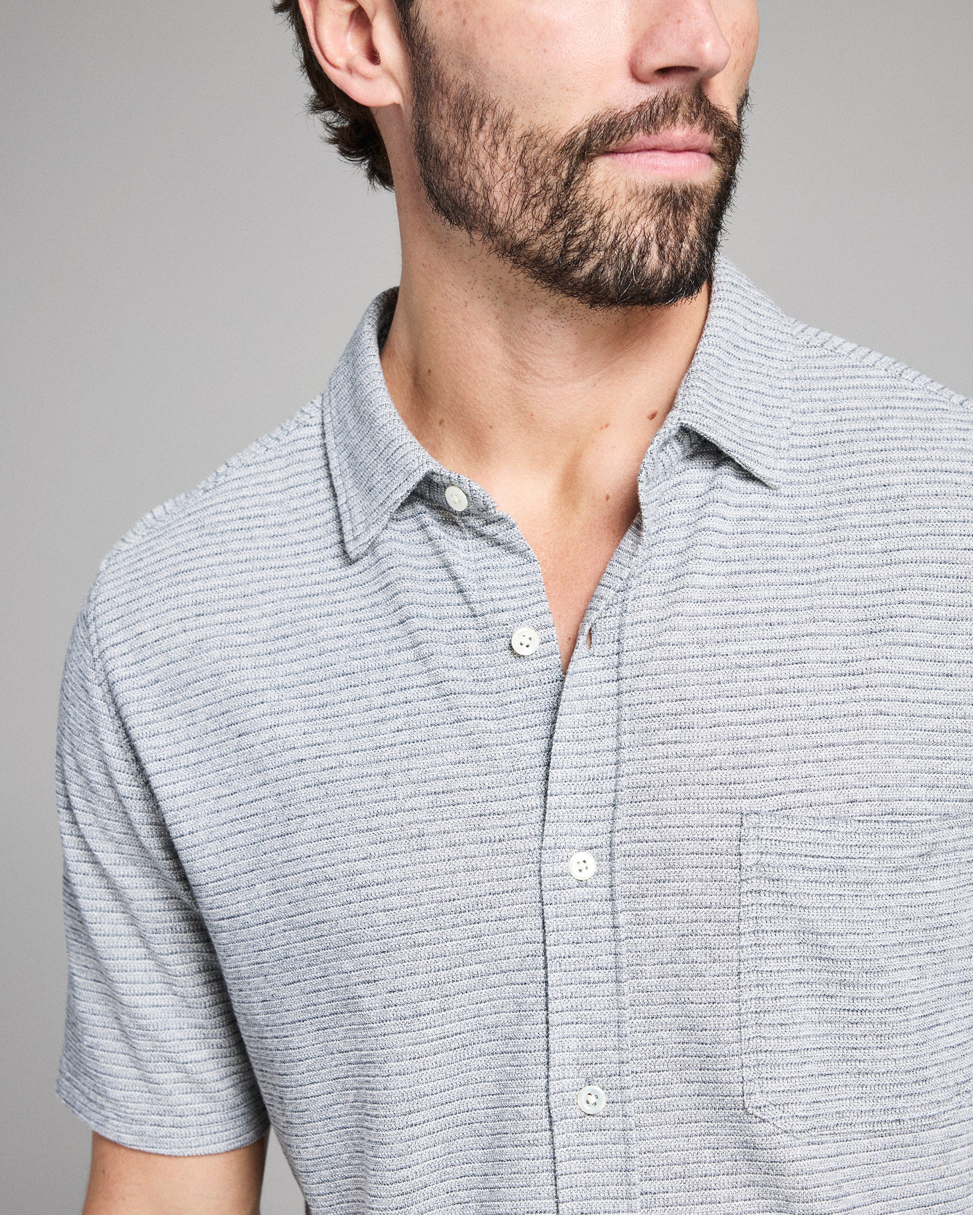 Billy Reid SS Textured Treme Knit Shirt