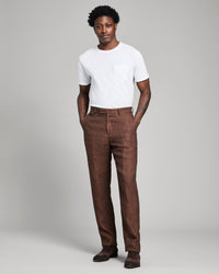 Billy Reid Linen Flat Front Trouser