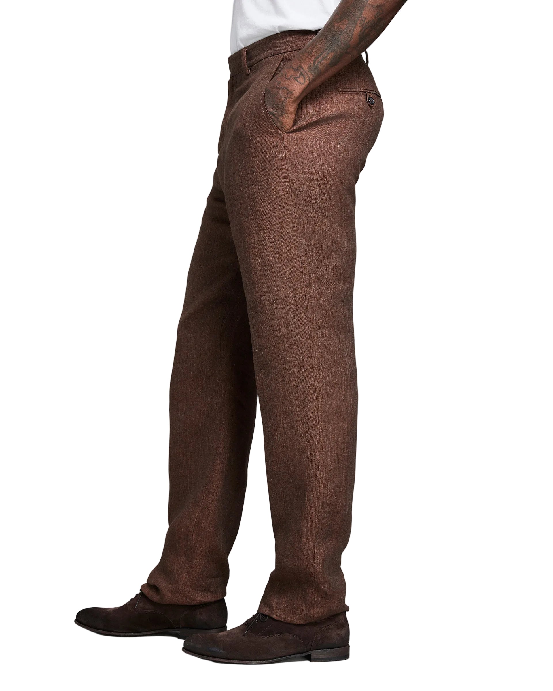 Billy Reid Linen Flat Front Trouser