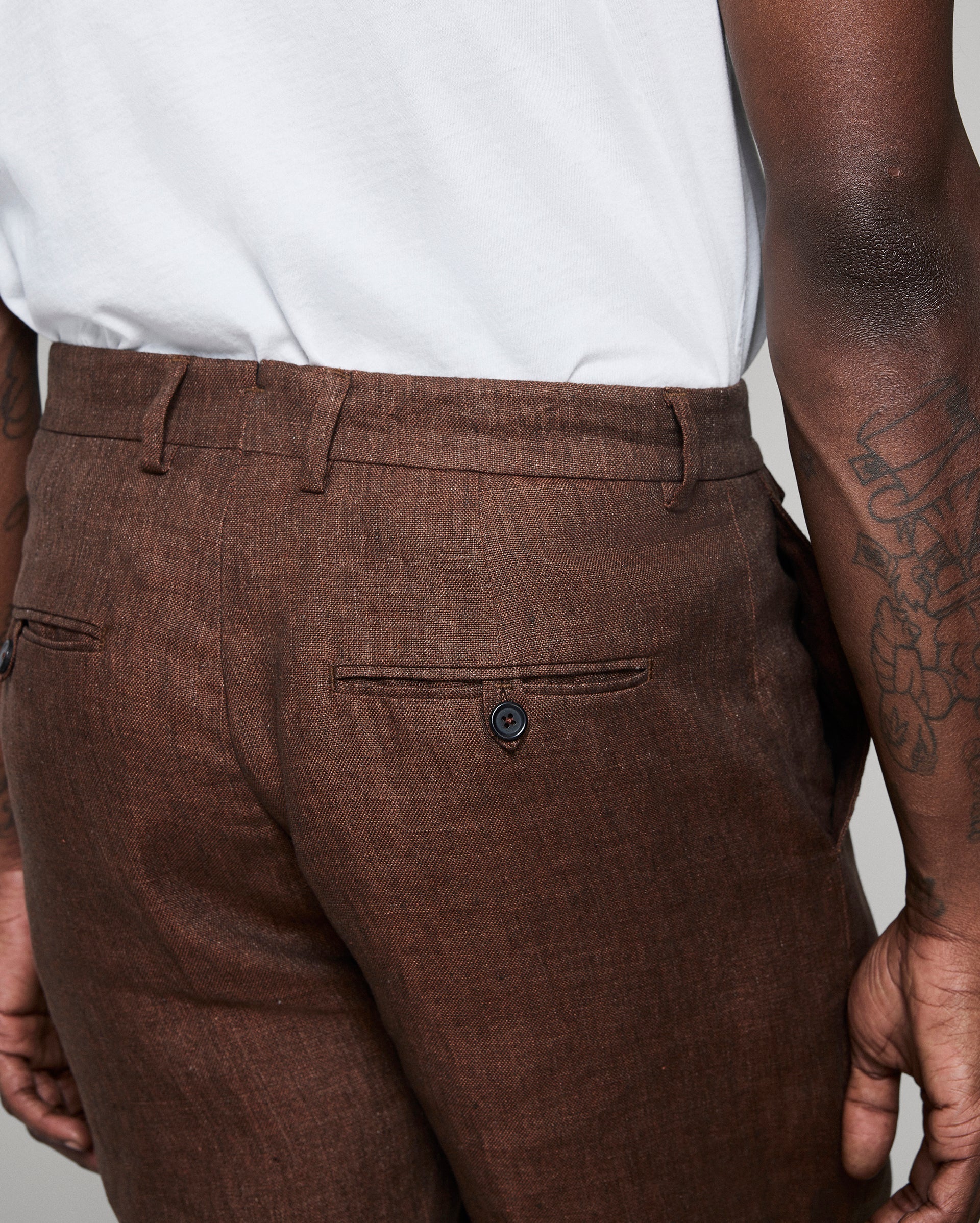 Billy Reid Linen Flat Front Trouser