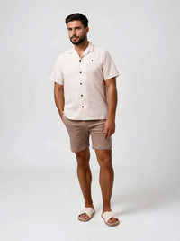 Stone Rose Seersucker Striped Resort SS Shirt