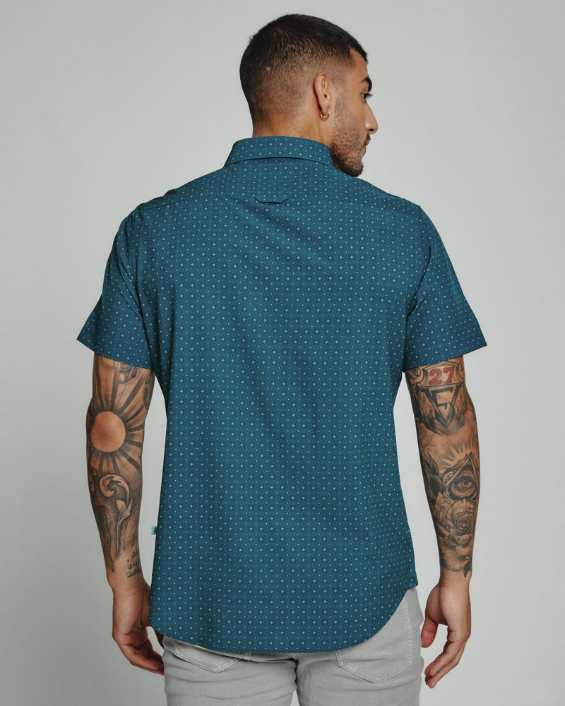 7 Diamonds Prescott 4-Way Stretch Print Pattern SS Shirt