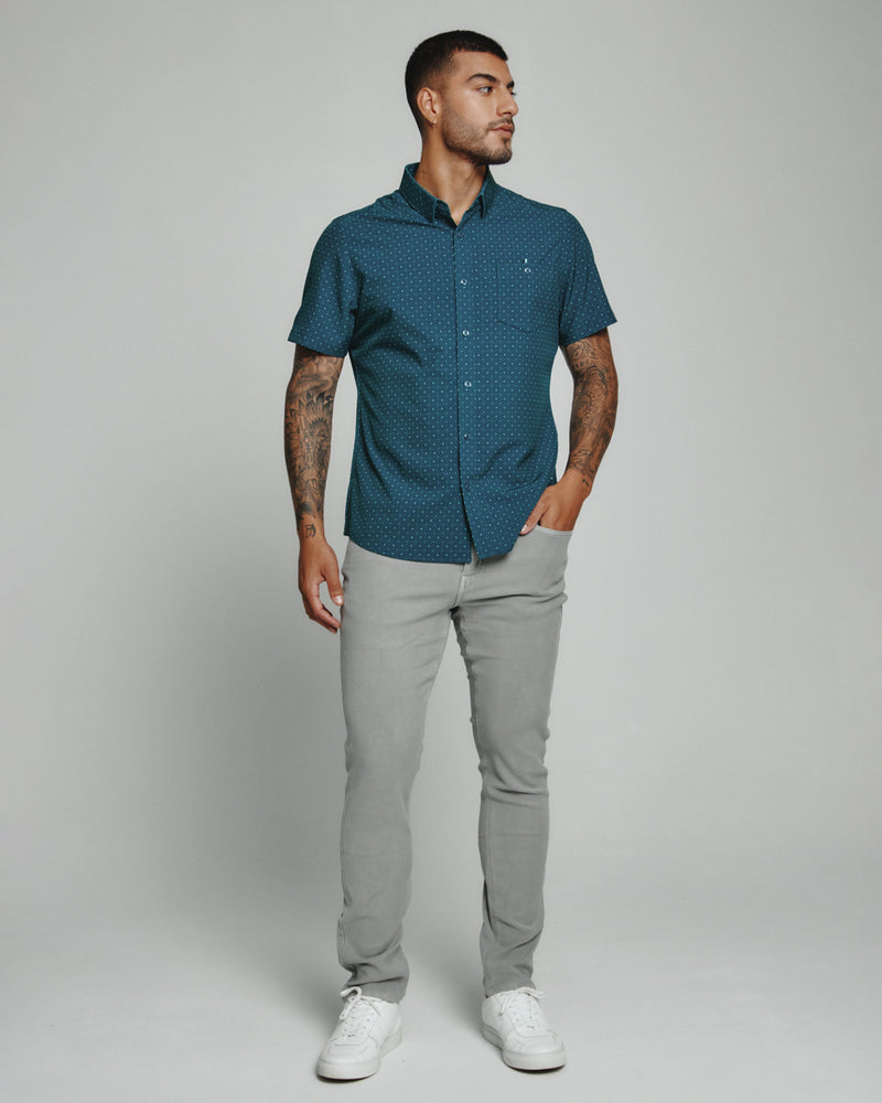 7 Diamonds Prescott 4-Way Stretch Print Pattern SS Shirt