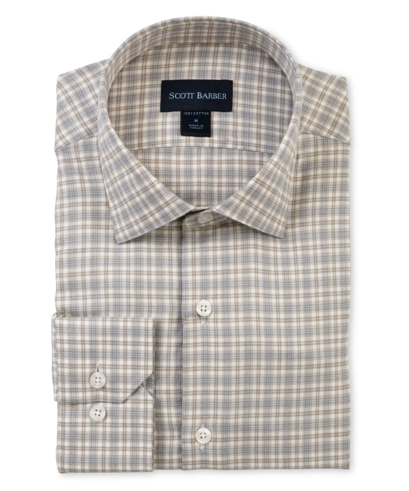 Scott BarberMarble Twill Moulin Plaid Soft Brushed Shirt