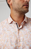 Stone Rose Print Rose Pattern Soft Cotton Tencel Shirt