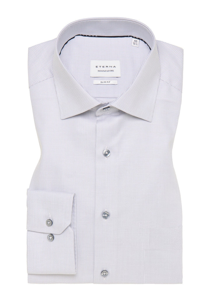 Eterna Structured Twill Slim Fit Dress Shirt