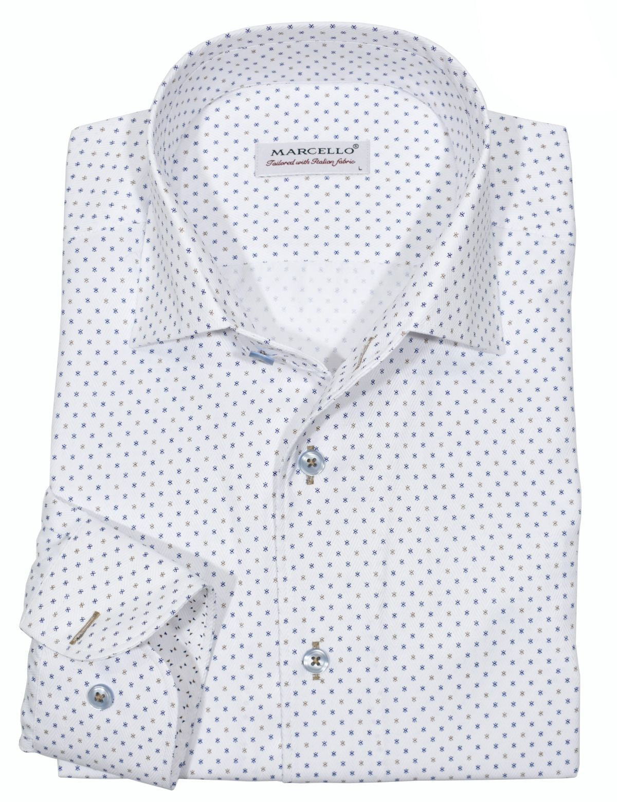Marcello Sport Slim Fit Roll Collar Shirt