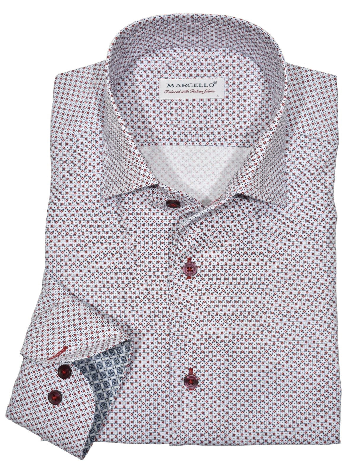 Marcello Sport Slim Fit Roll Collar Shirt