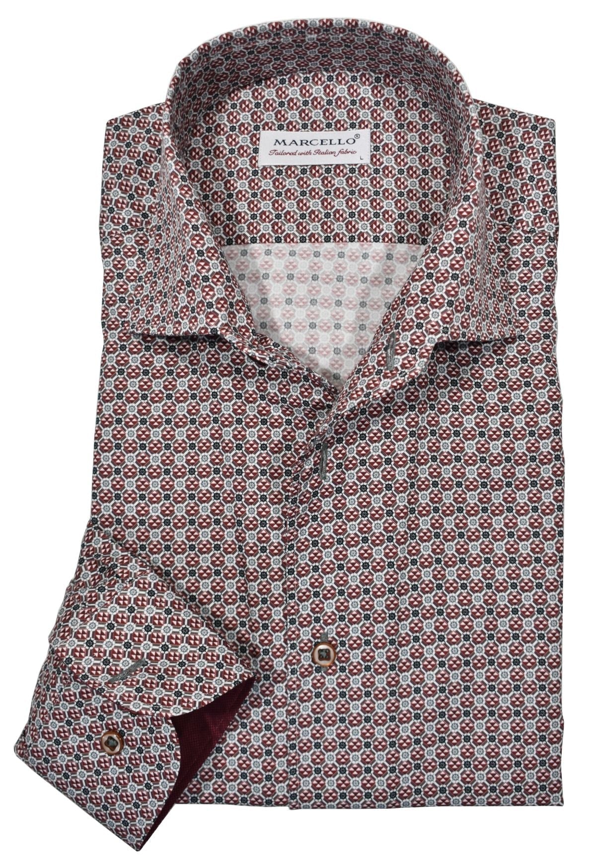 Marcello Sport Slim Fit Roll Collar Shirt