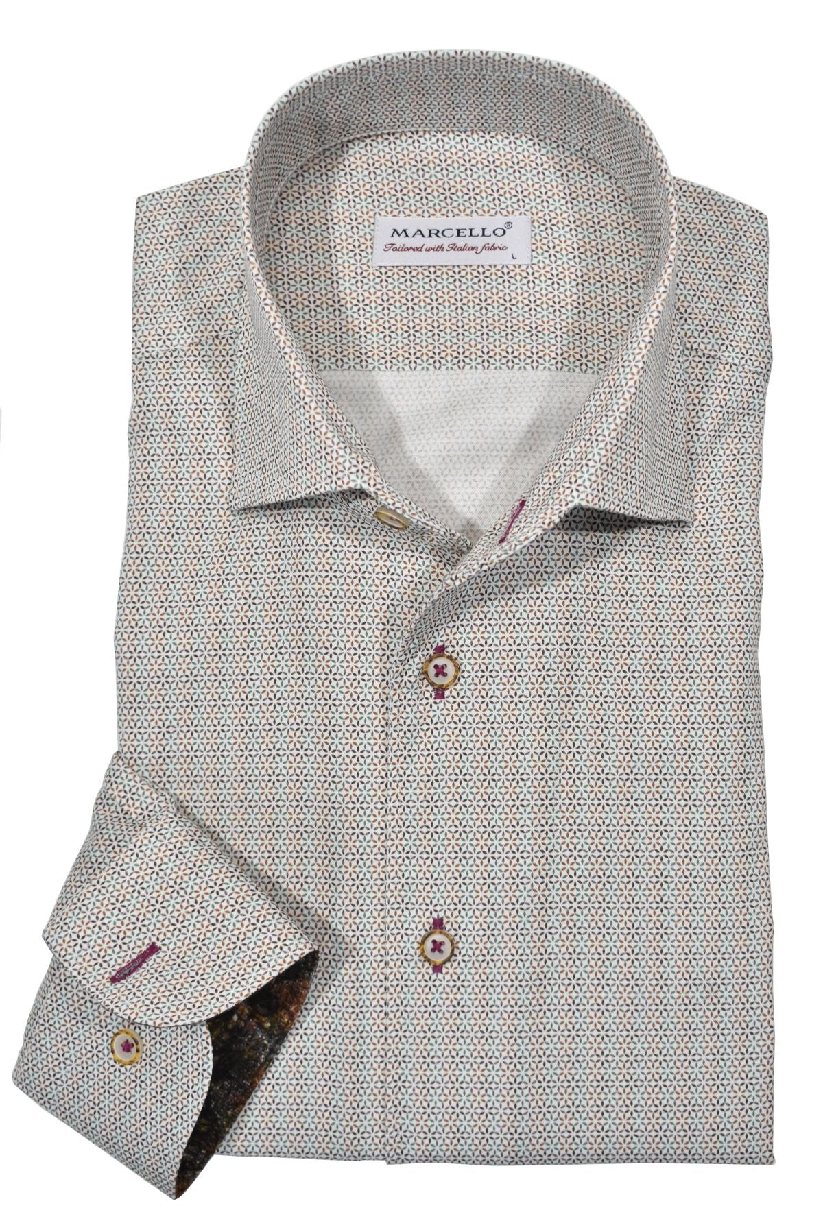Marcello Sport Slim Fit Roll Collar Shirt