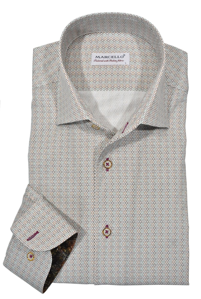 Marcello Sport Slim Fit Roll Collar Shirt