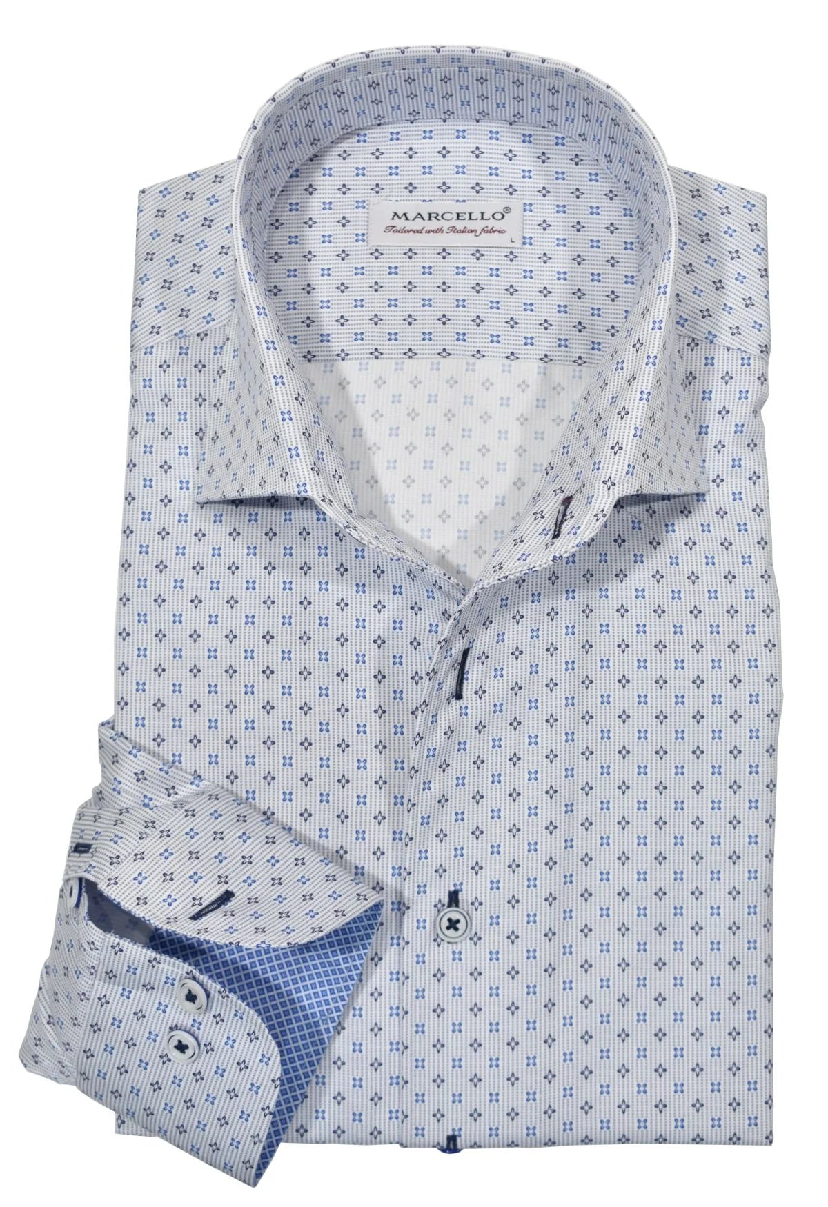 Marcello Sport Slim Fit Roll Collar Shirt