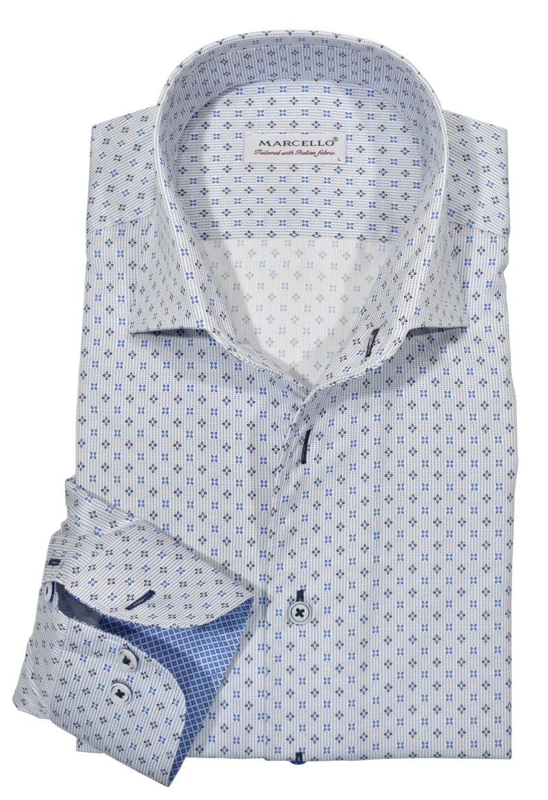 Marcello Sport Slim Fit Roll Collar Shirt