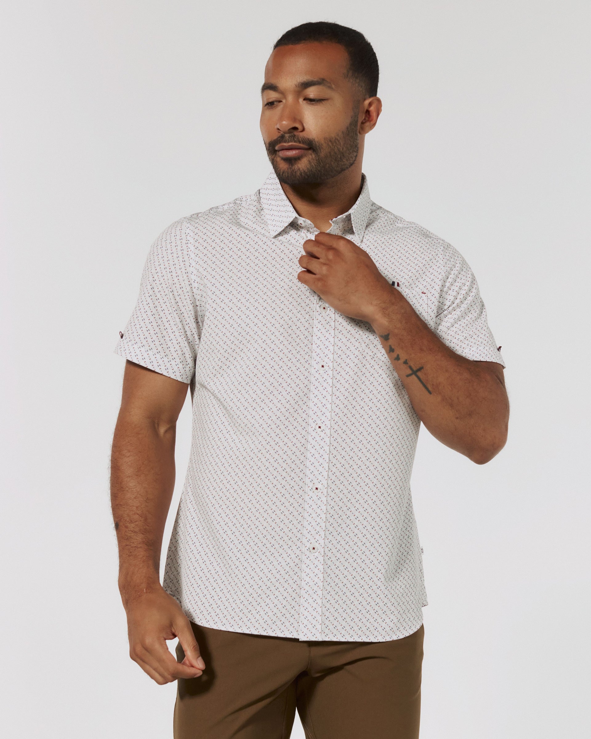 7 diamonds dress shirt 7 Diamonds Men's Arcos Short Sleeve Shirt White / Large