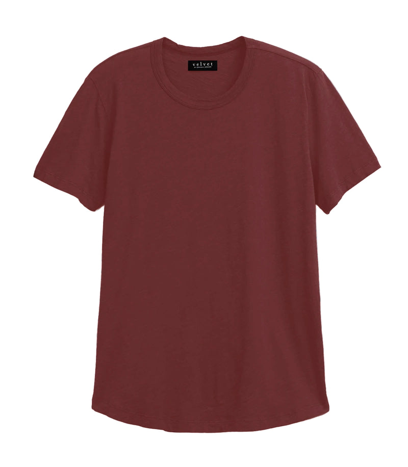 Velvet by Graham & Spencer Amaro Crew Neck Textured Slub Cotton T-Shirt