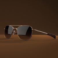 Randolph Engineering Aviator 22k Satin Chocolate Gold Sunglasses