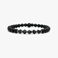 Kenton Michael Black Onyx and Bicone Czech Glass Bracelet