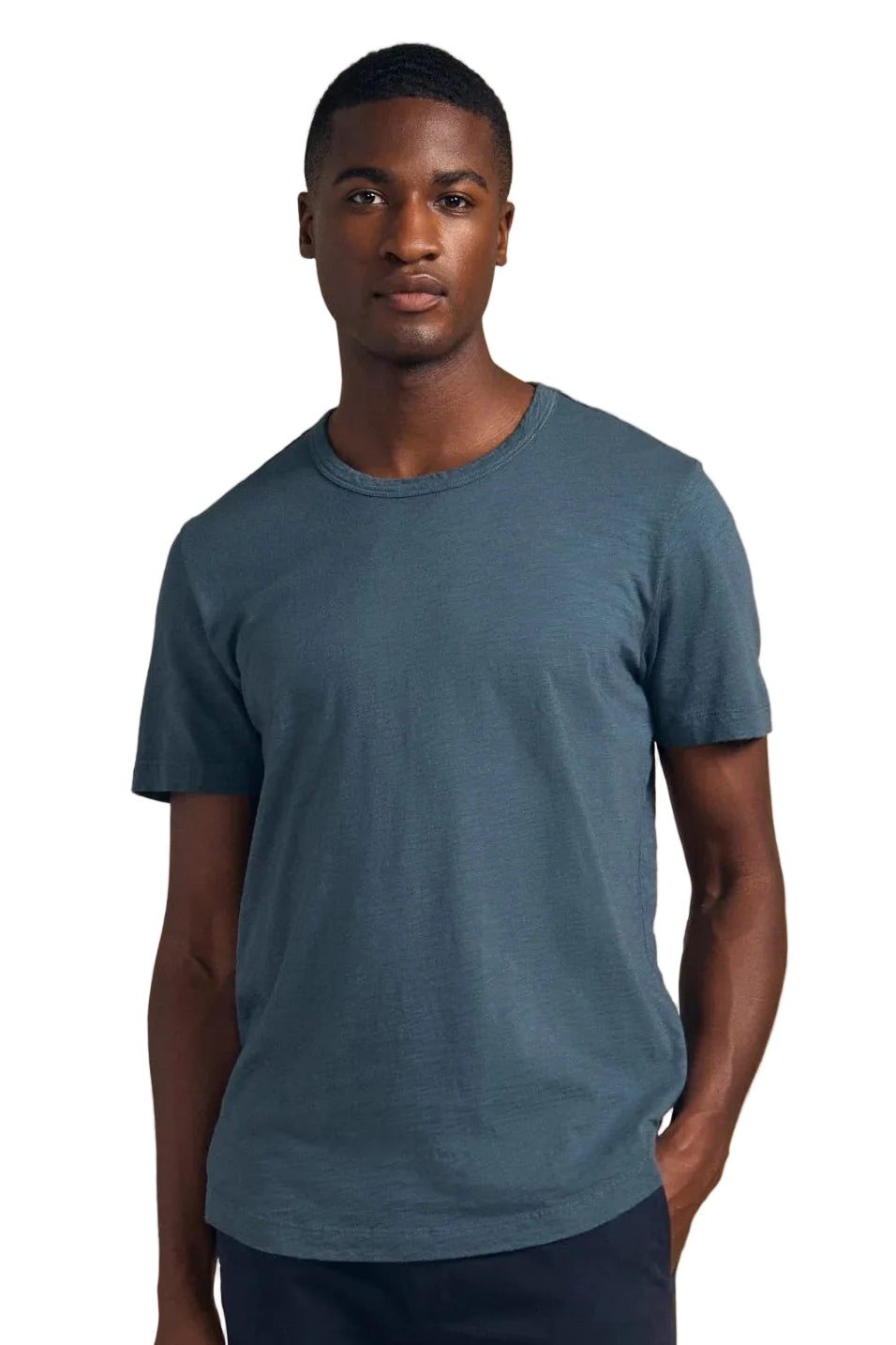 Velvet by Graham & Spencer Amaro Crew Neck Textured Slub Cotton T-Shirt